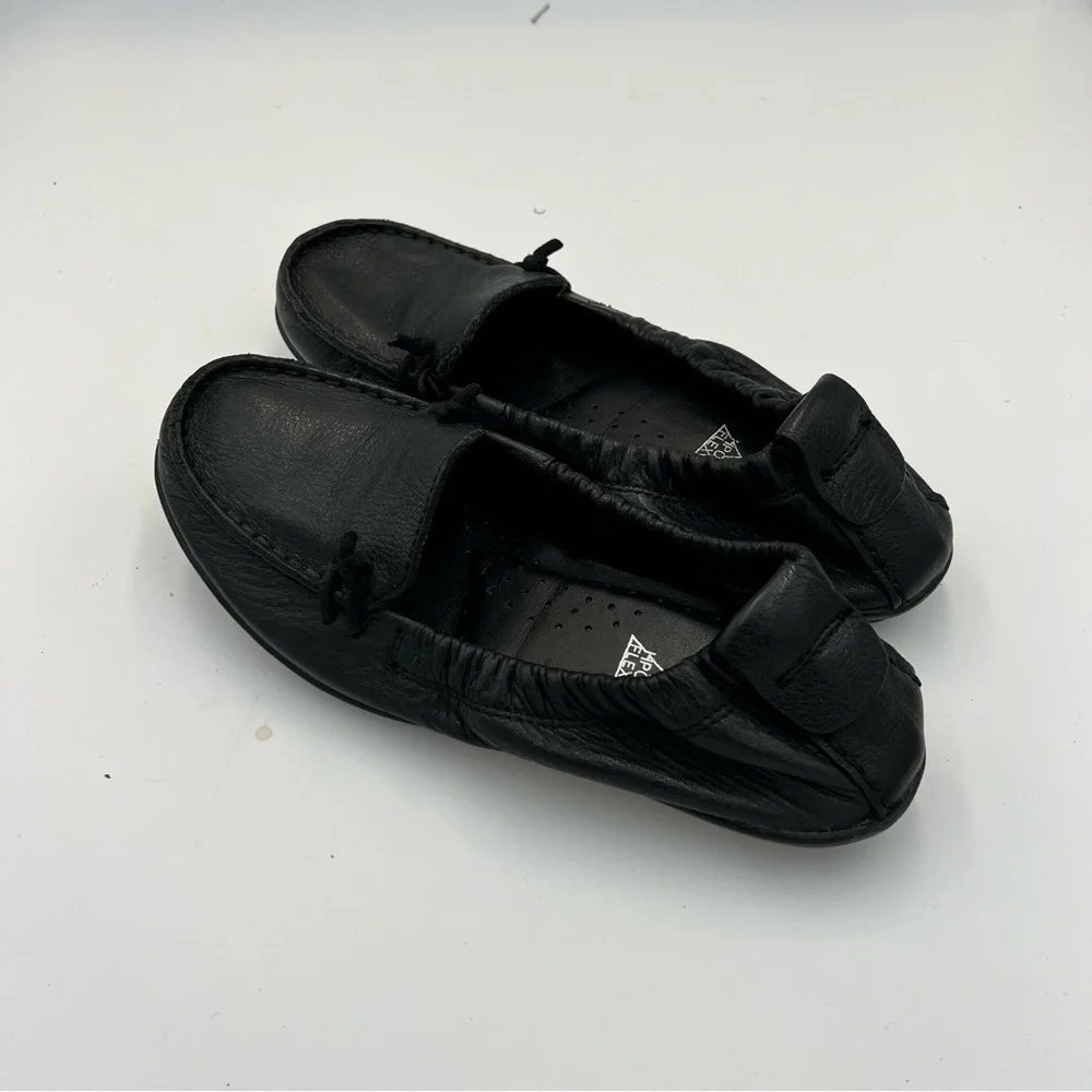 Hush Puppies Black Leather Ceil MT Slip-On Loafers Comfort Flats Womens Size 6